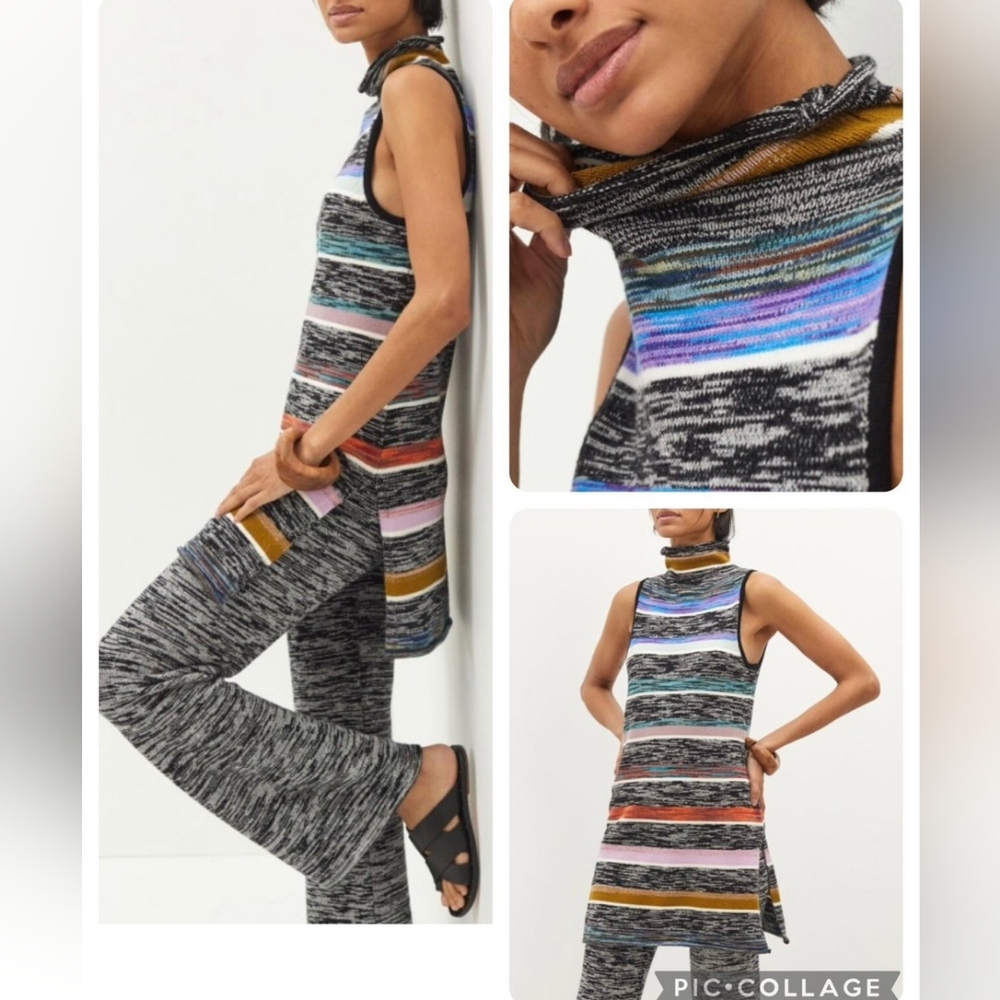 Anthropologie Space Dyed Tunic Top Flare Pants Outfit Set New Nwt Small S